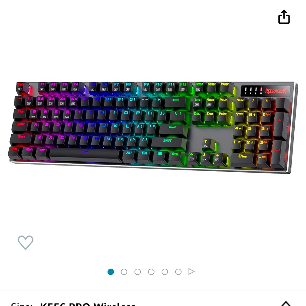 Redragon PRO Wireless RGB Gaming Keyboard, BT/2.4Ghz Tri-Mode